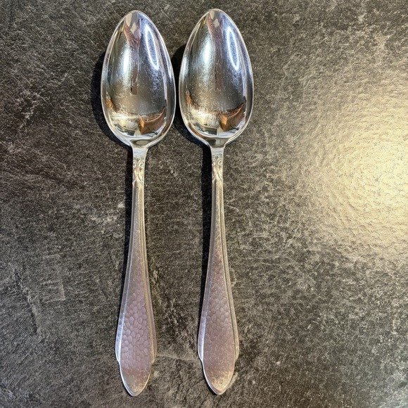 Gero Other - Gero‎ Zilmeta #755 Stainless Steel Danish Hammered Modern 8" Serving Spoons 2 Pc